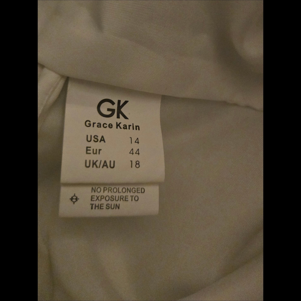 EUC Grace Karin Elegant Black and White Embroidered Floorlength Formal Gown - Picture 6 of 9